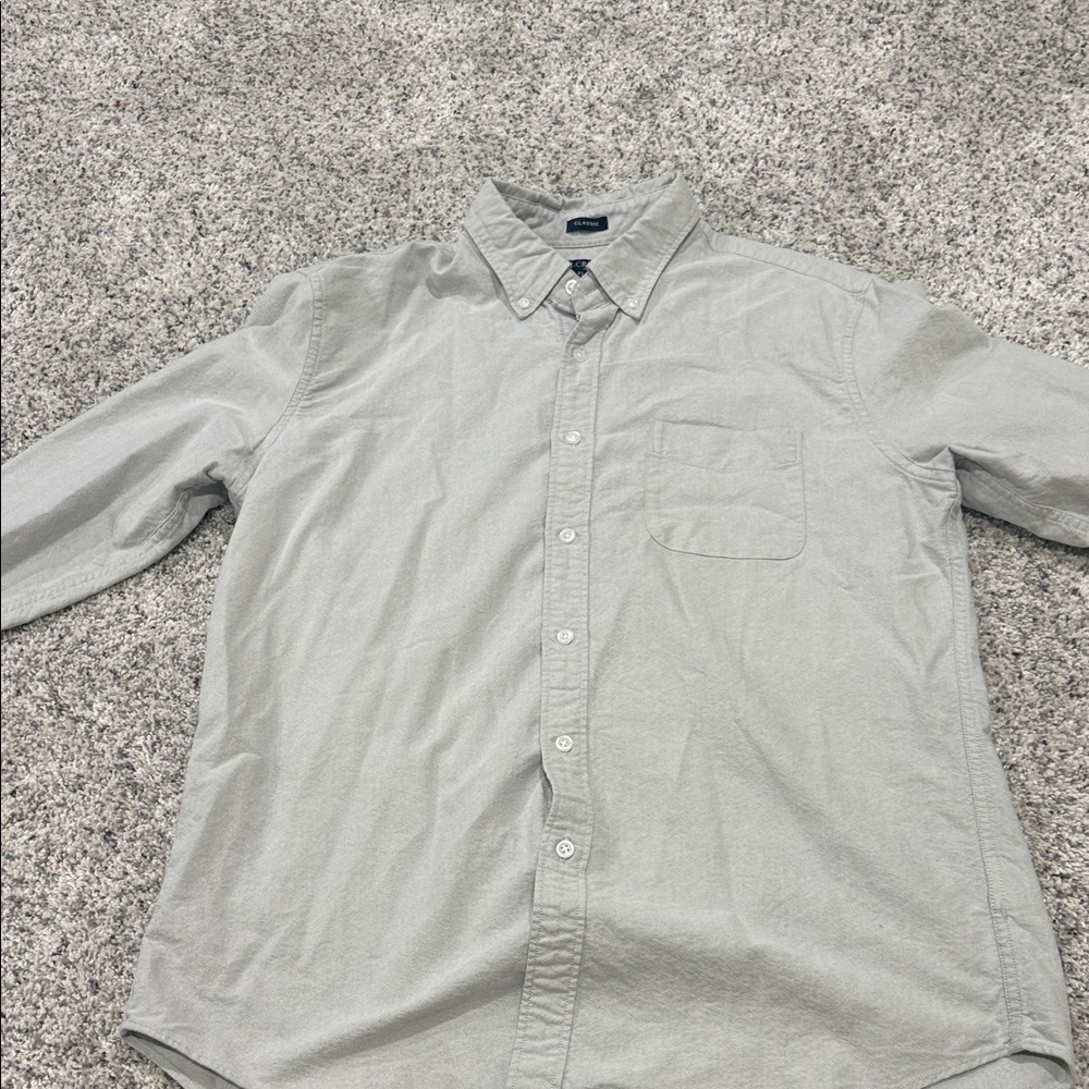 J. Crew Light Gray Casual Button-Down Shirt
